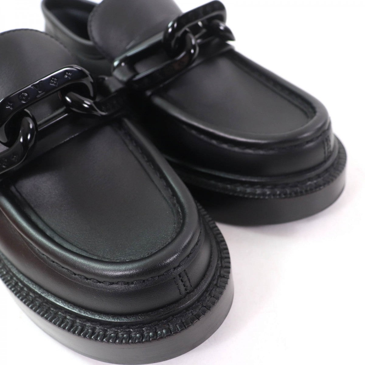 Louis Vuitton Leather Shoes Leather Black Academy Line 34.5