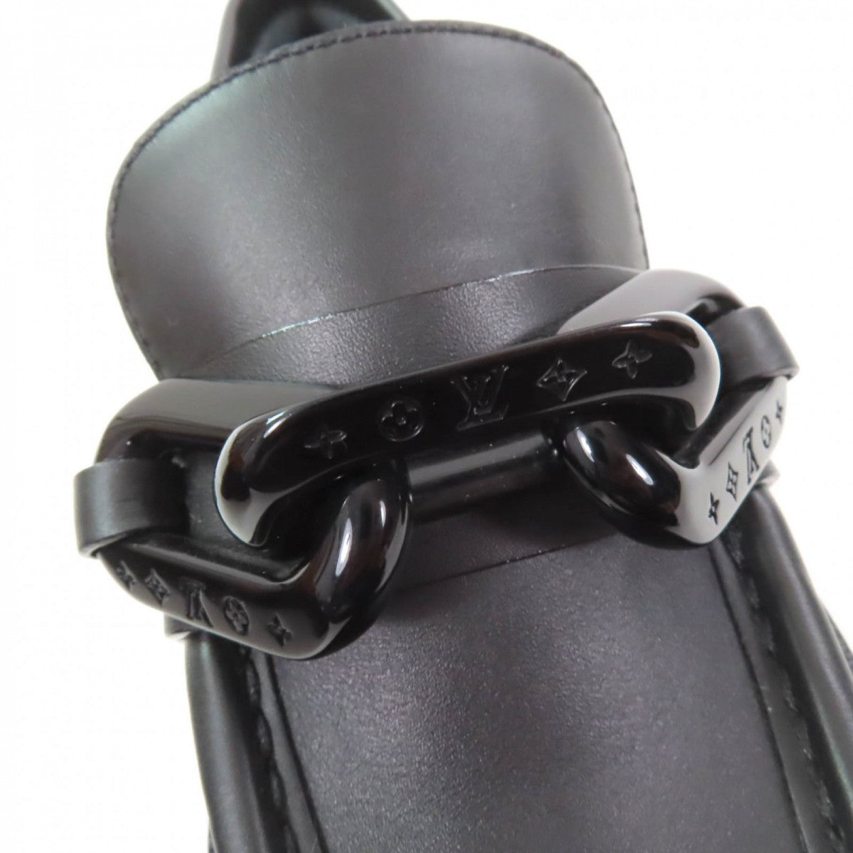 Louis Vuitton Leather Shoes Leather Black Academy Line 34.5