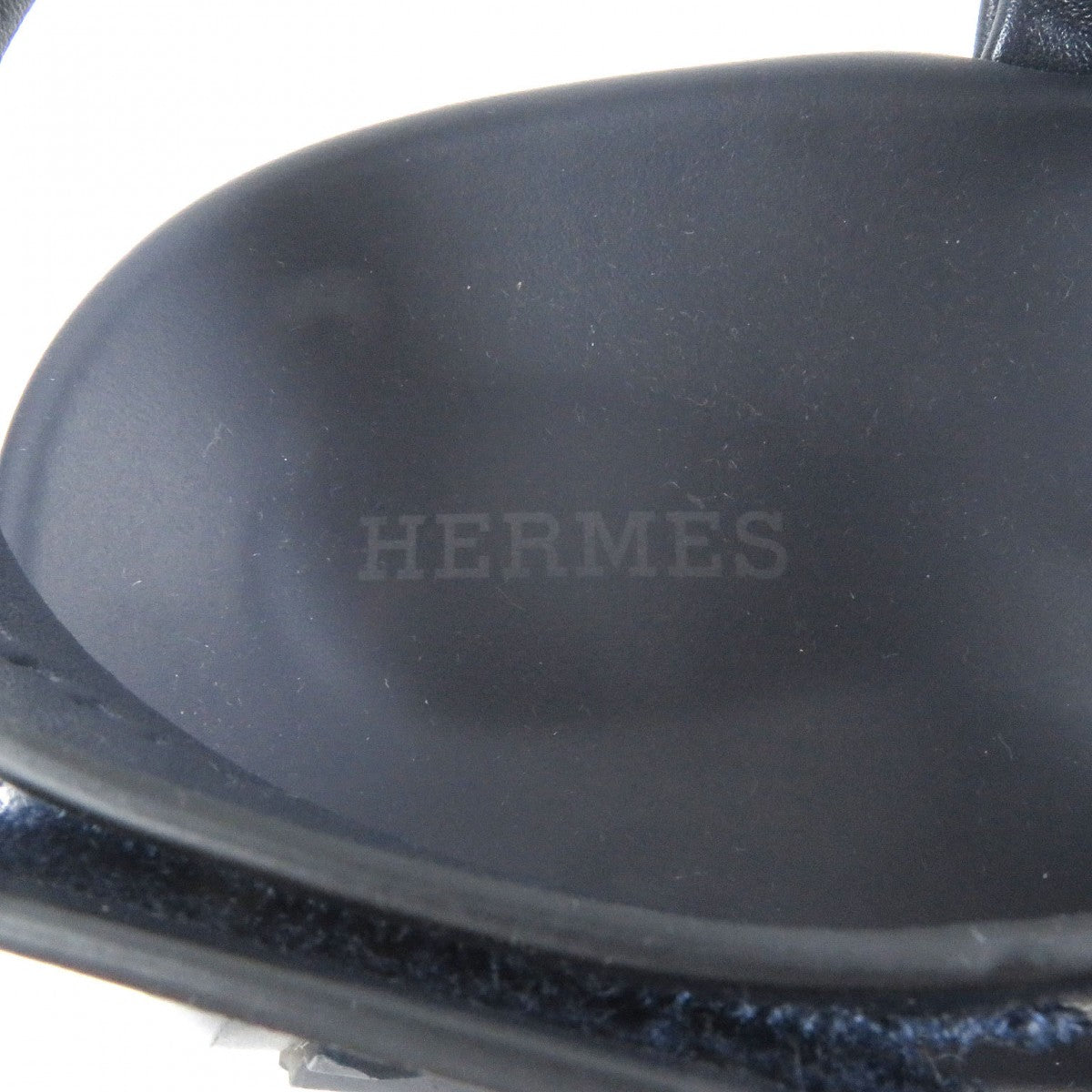 Hermes Sandals Leather Navy Electric 42