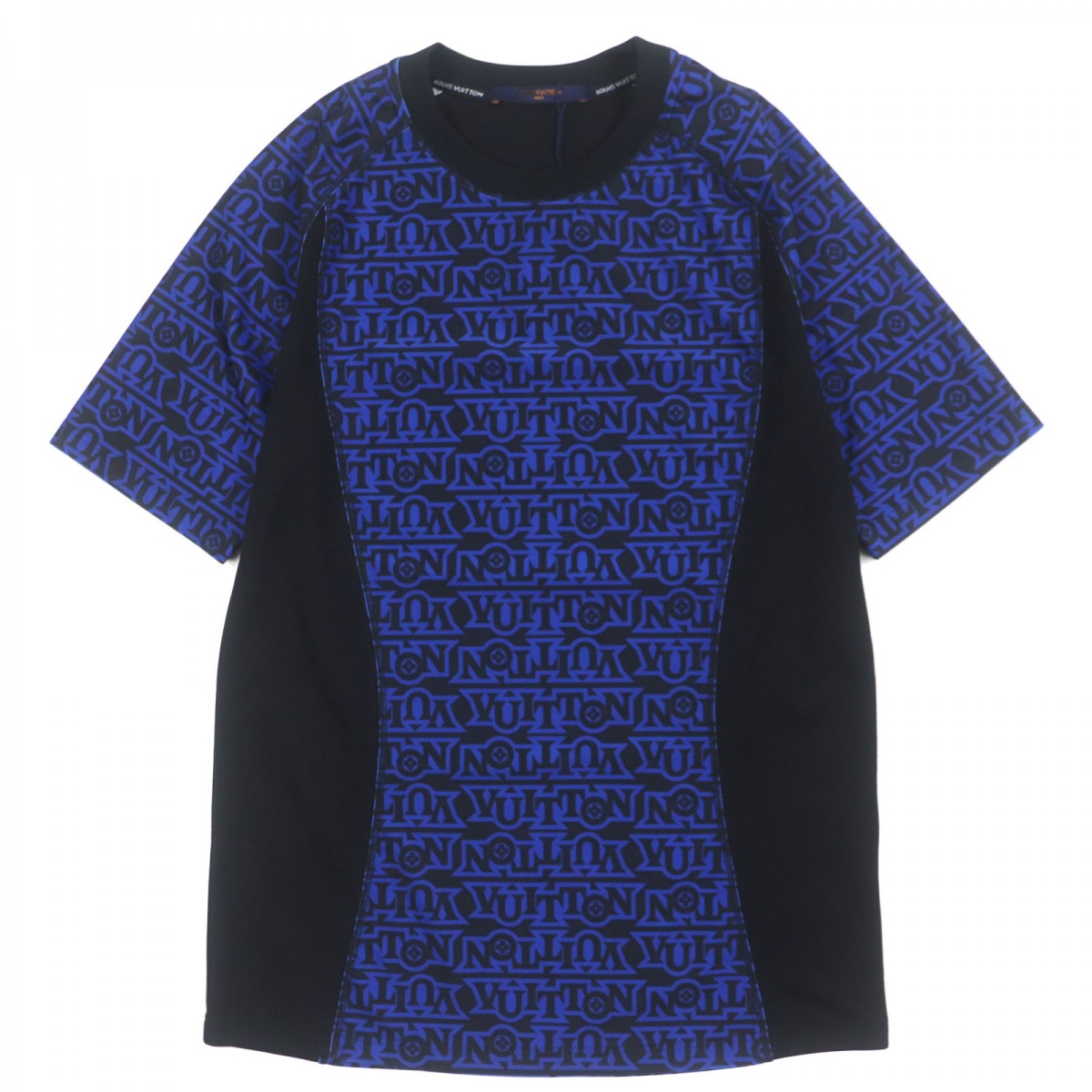 Louis Vuitton Short Sleeve T-Shirt Polyester Blue-Black Snow Technical Xs