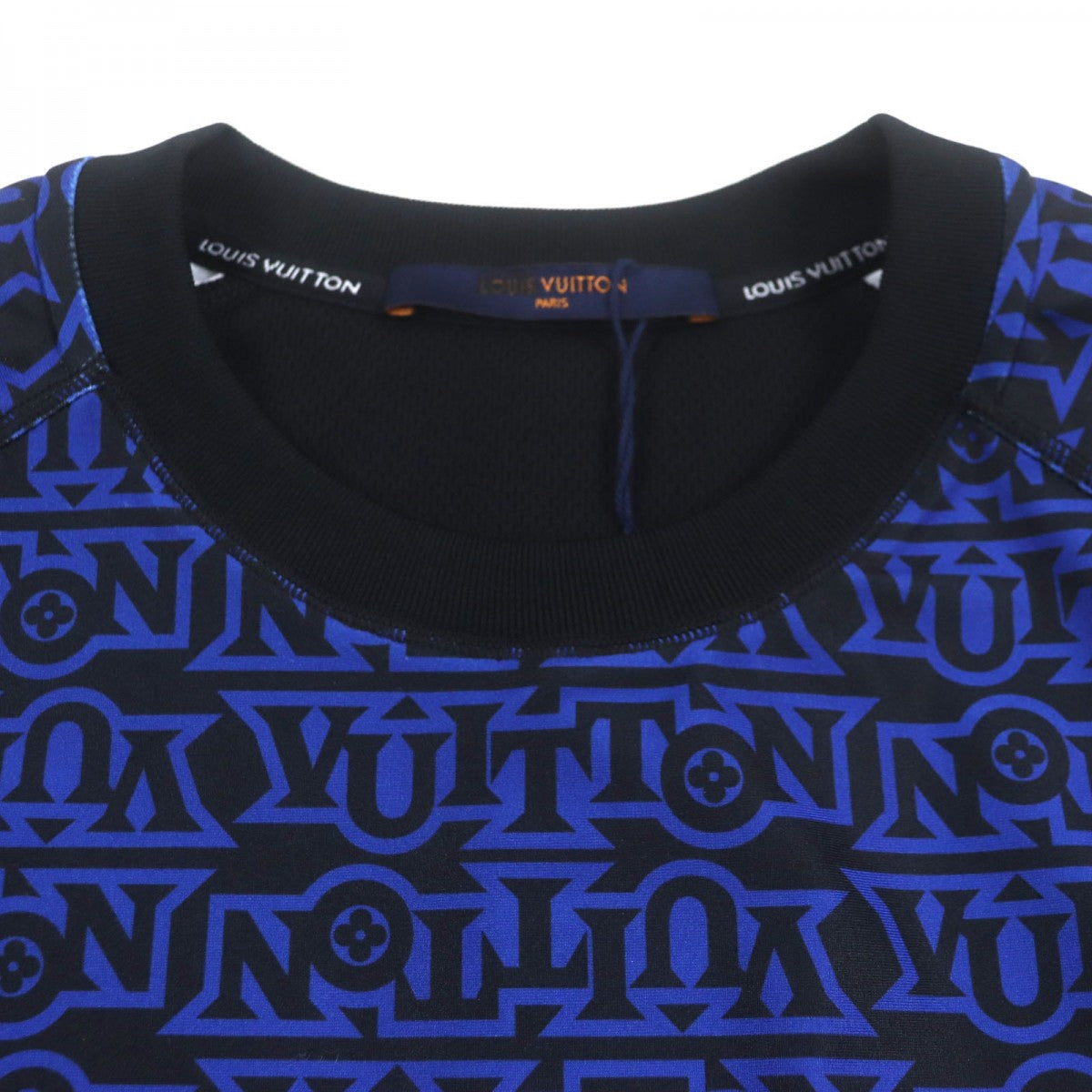 Louis Vuitton Short Sleeve T-Shirt Polyester Blue-Black Snow Technical Xs