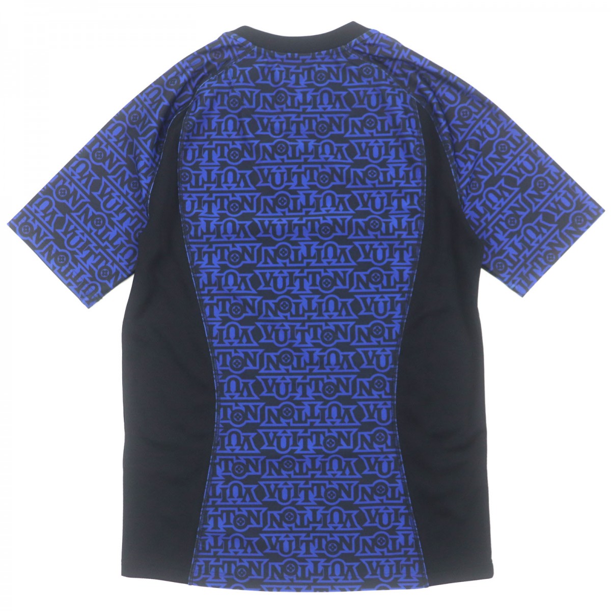 Louis Vuitton Short Sleeve T-Shirt Polyester Blue-Black Snow Technical Xs