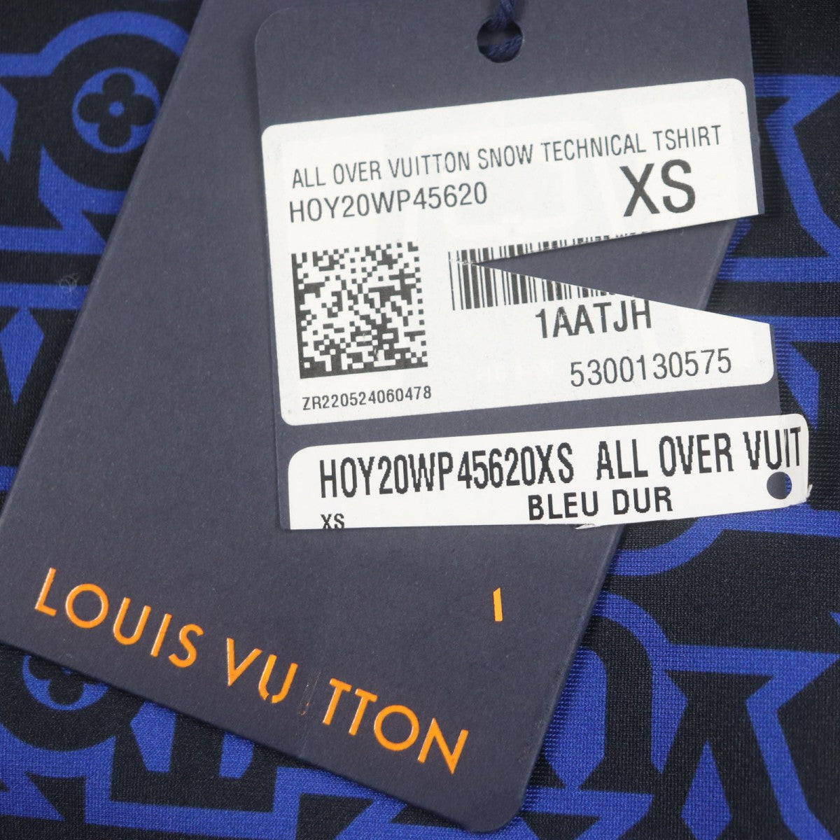 Louis Vuitton Short Sleeve T-Shirt Polyester Blue-Black Snow Technical Xs