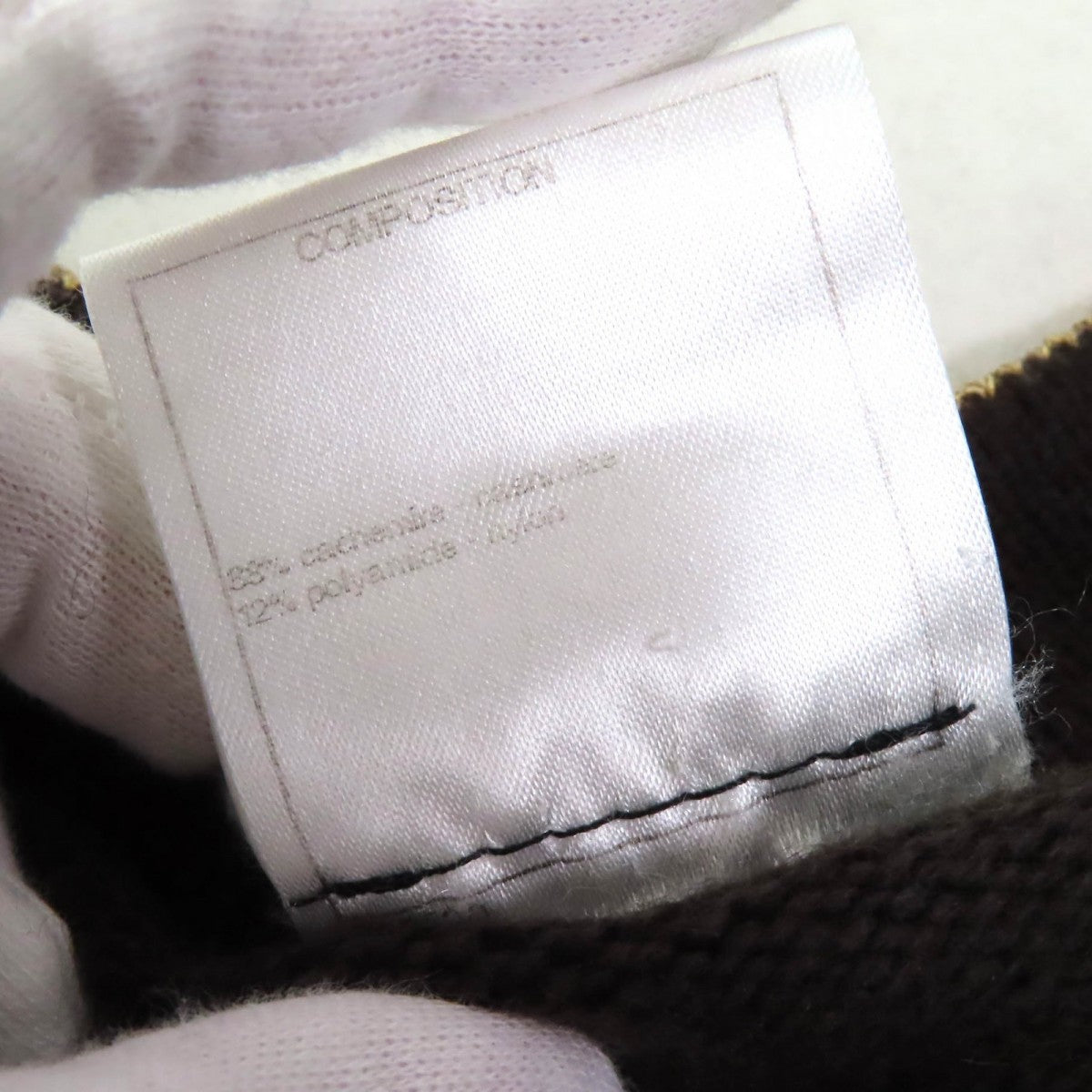 Chanel Cardigan 09A P36174 Cashmere Dark Brown Gold 40