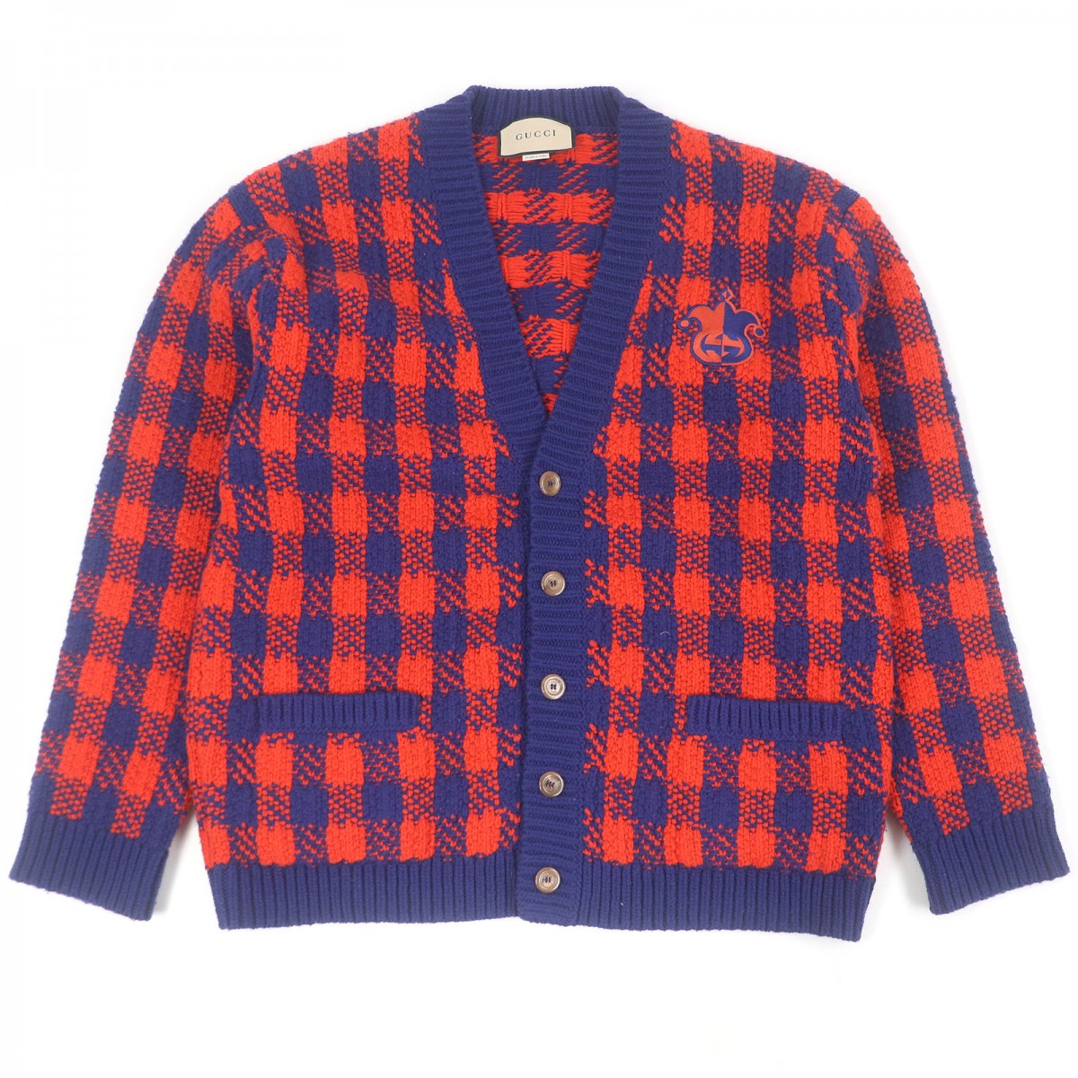 Gucci Cardigan 711571 Wool Orange Blue L