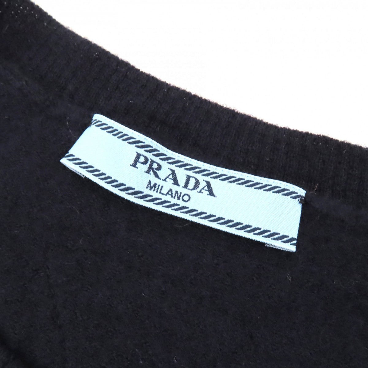 Prada Short Sleeve Knit P24D2Q Cashmere Navy 36