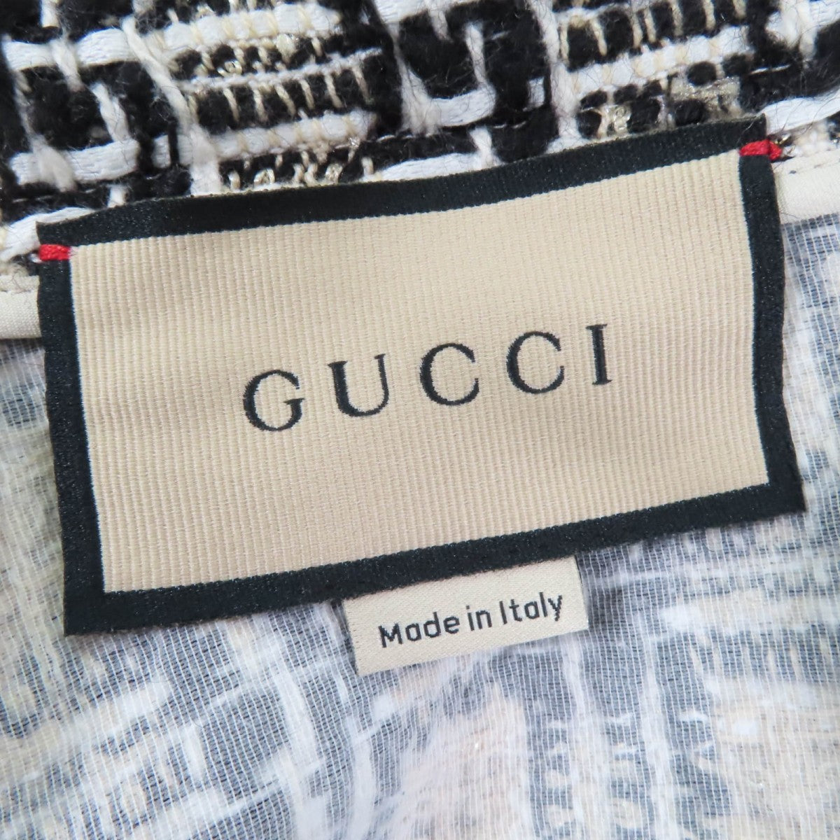 Gucci Tweed Skirt 652126 Cotton Gold Black 36