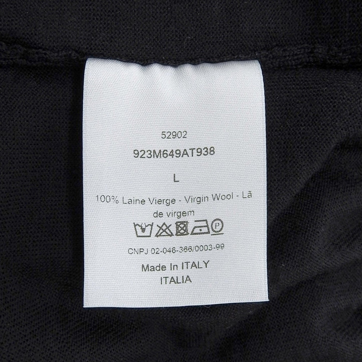 Dior Homme Knit 923M649At938 Wool Black L