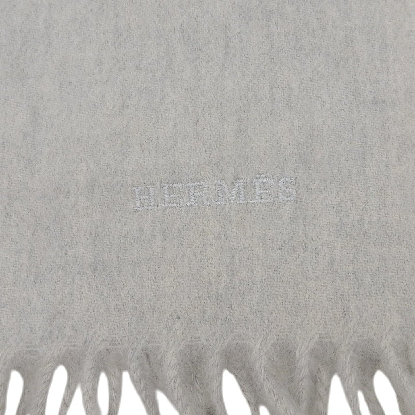 Hermes Scarf Cashmere Light Gray