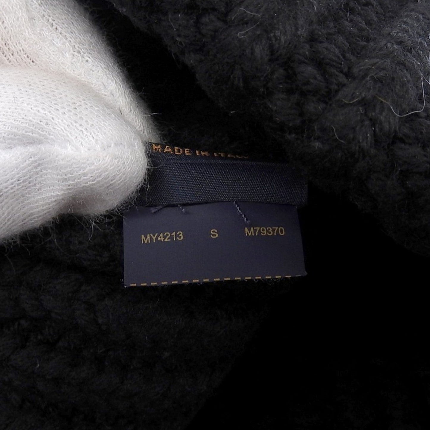 Louis Vuitton Knit Cap M79370 Wool Black Epi Beanie Epi