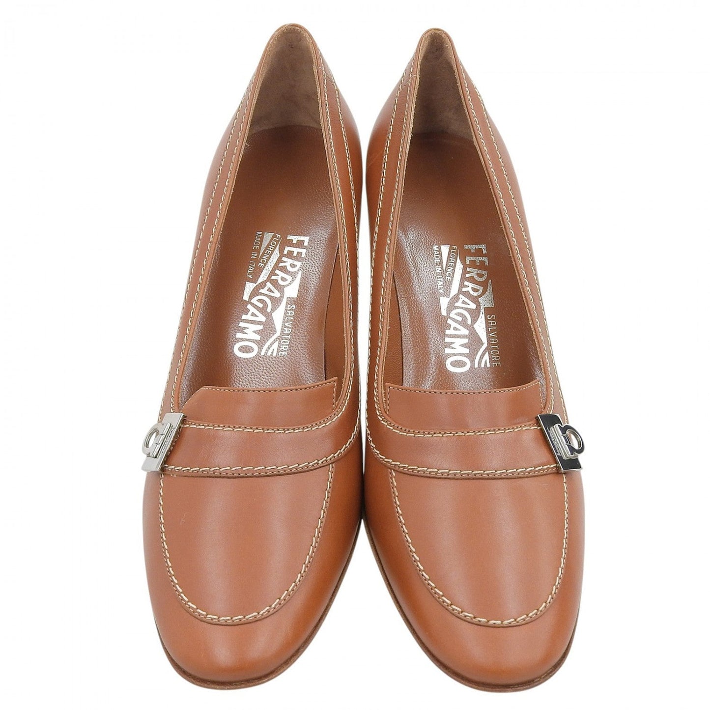 Salvatore Ferragamo Pumps Leather Brown Flaviana 6.5