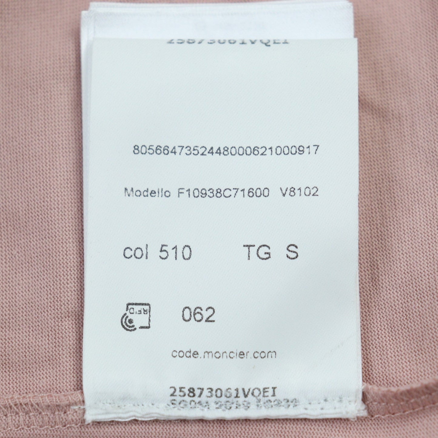 Moncler Short Sleeve T-Shirt Cotton Pink T-Shirt S