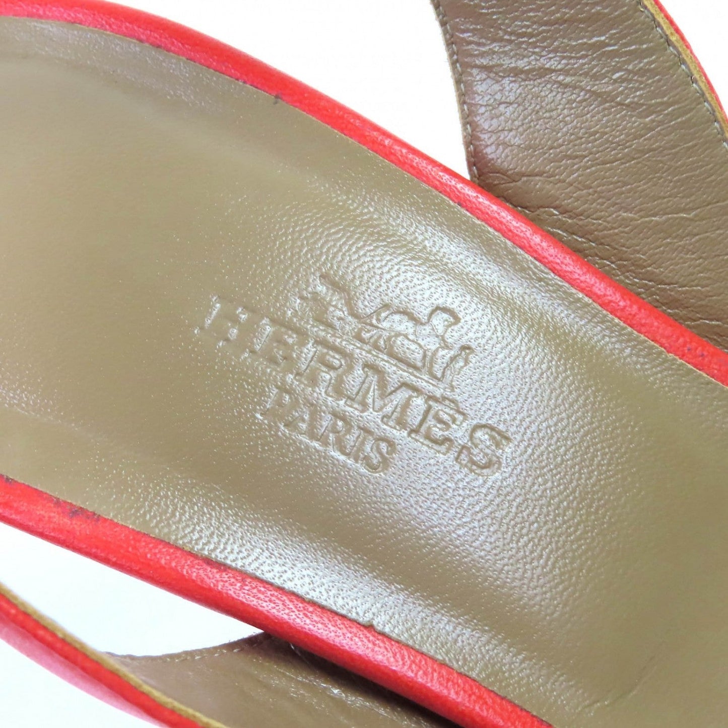 Hermes Sandals Leather Red Night 36