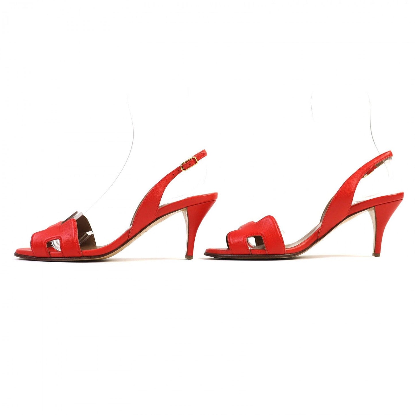 Hermes Sandals Leather Red Night 36