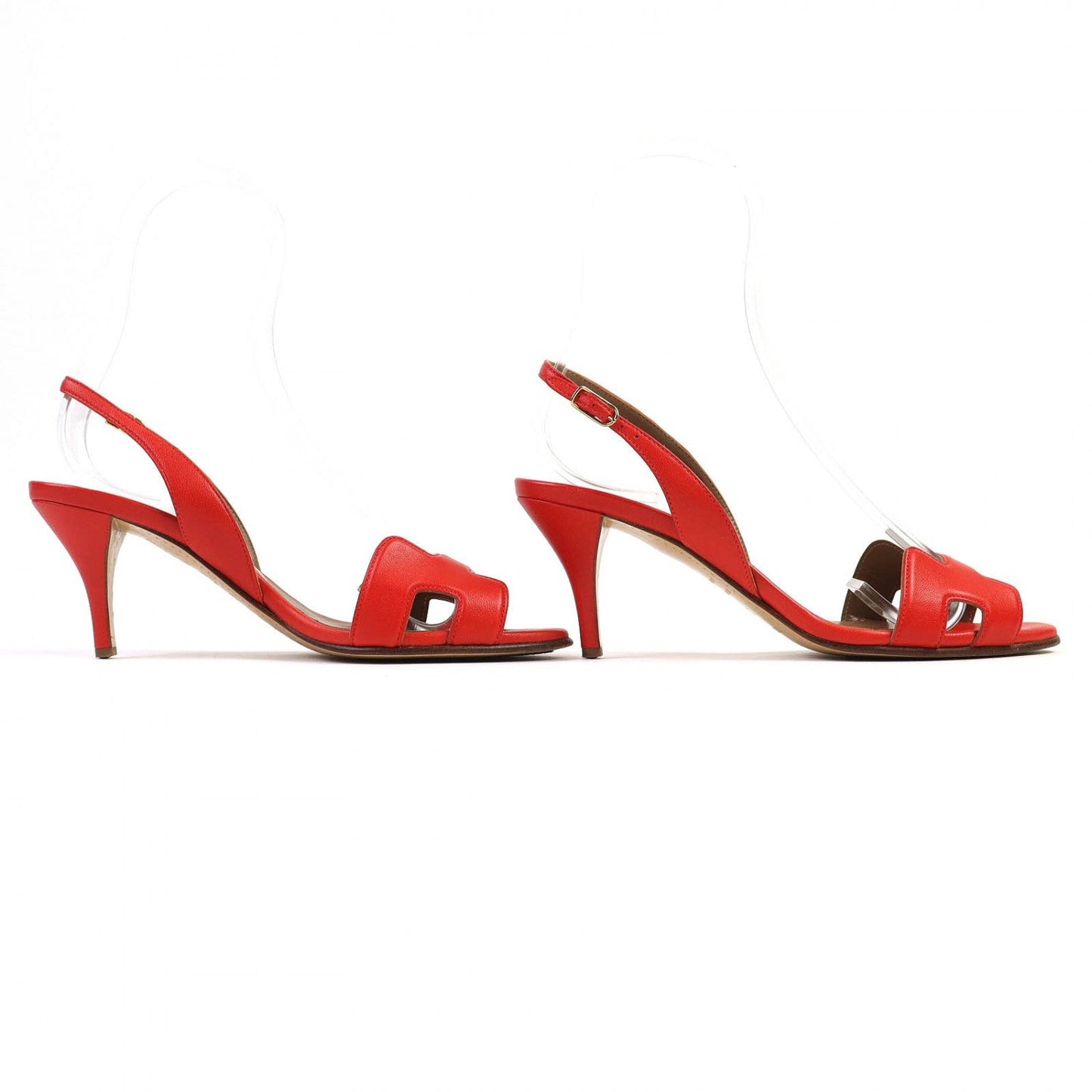 Hermes Sandals Leather Red Night 36