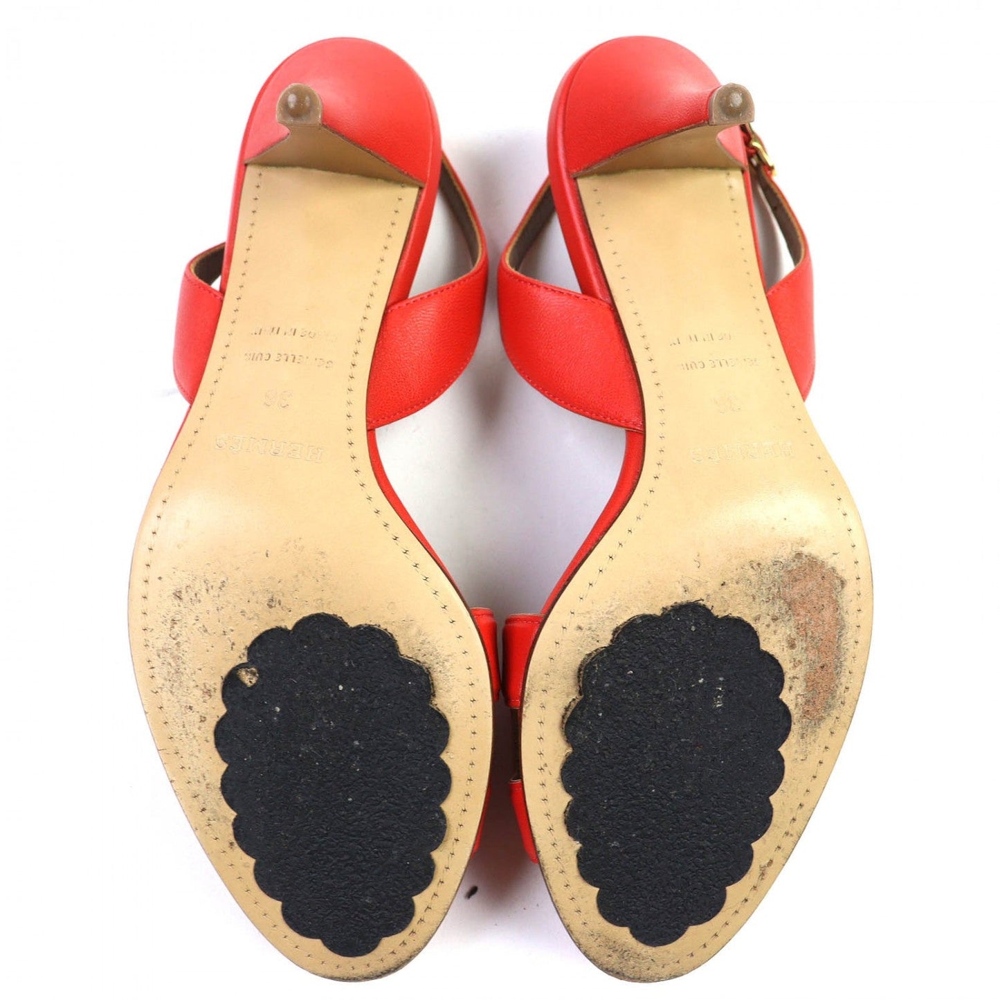 Hermes Sandals Leather Red Night 36