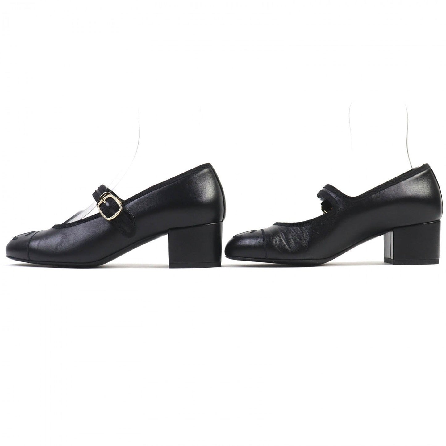 Chanel Pumps G46466 Leather Black Merry Jane 36.5