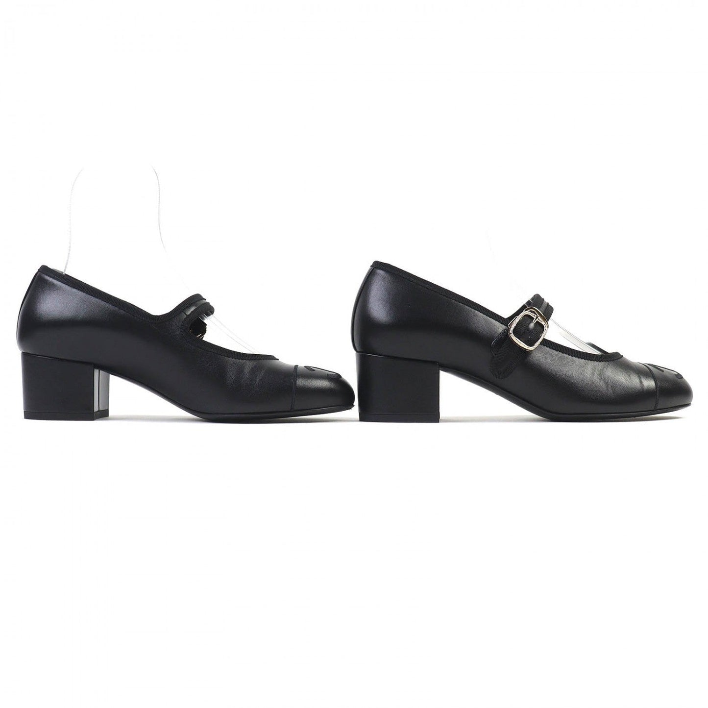 Chanel Pumps G46466 Leather Black Merry Jane 36.5
