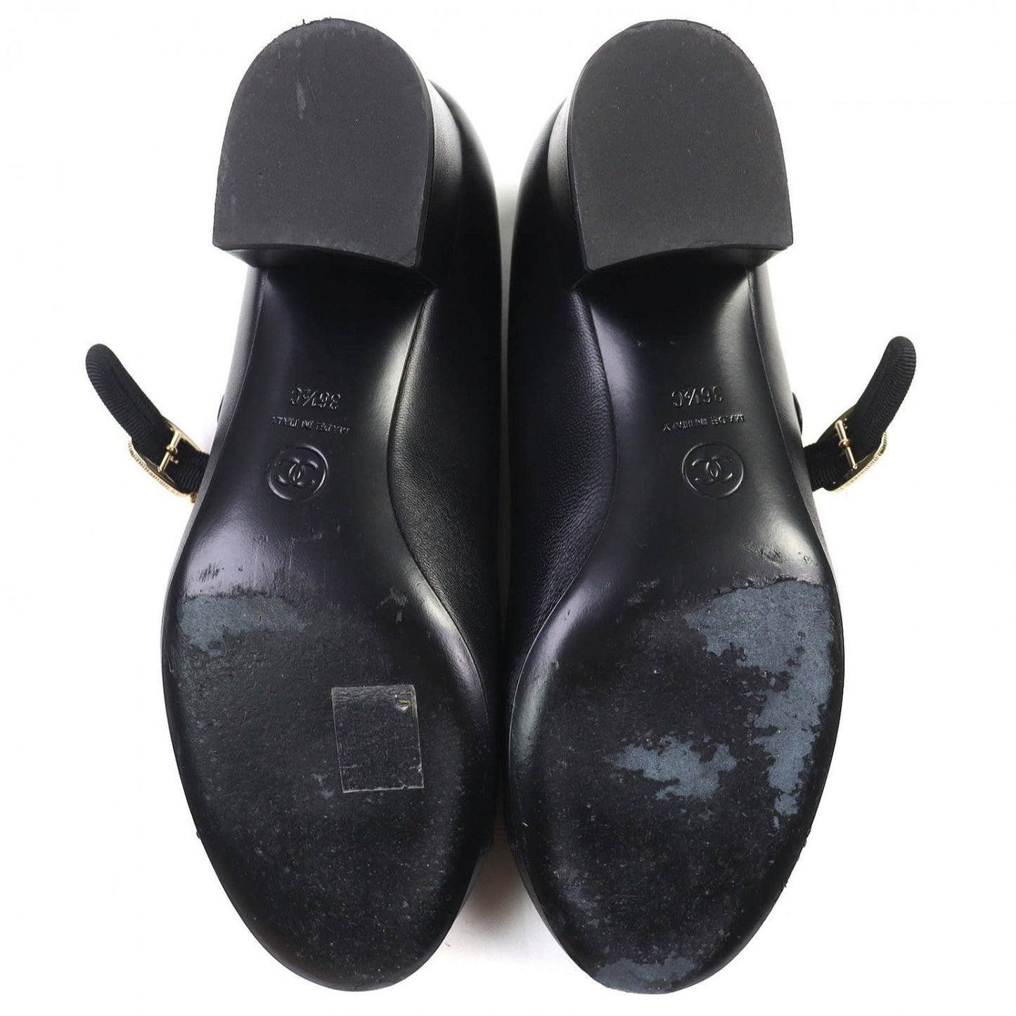 Chanel Pumps G46466 Leather Black Merry Jane 36.5