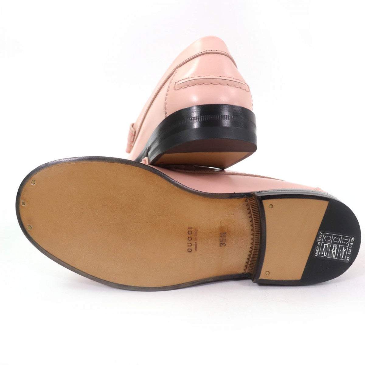Gucci Loafers 738676 Leather Pink 35.5