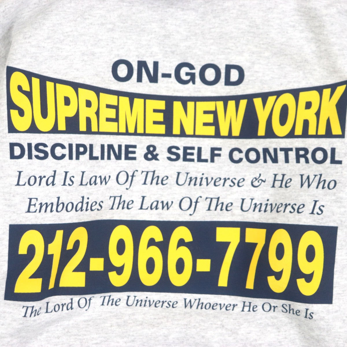 Supreme Hoodie Cotton Gray On God Hooded Sweatshirt M