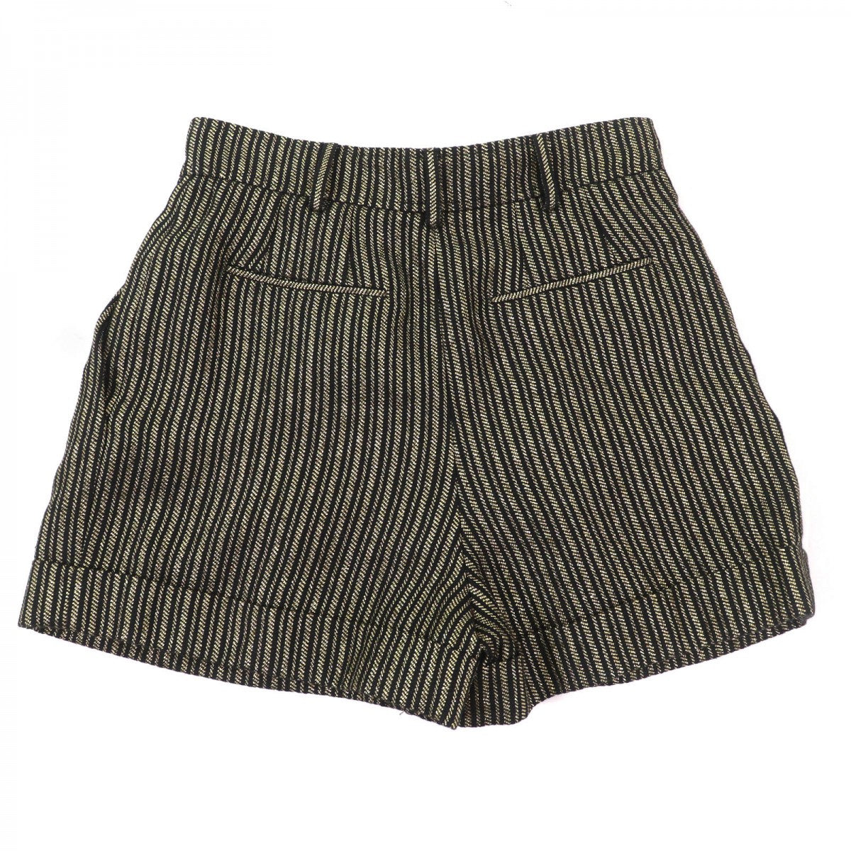 Saint Laurent Paris Shorts 600738 Linen Gold Black 40