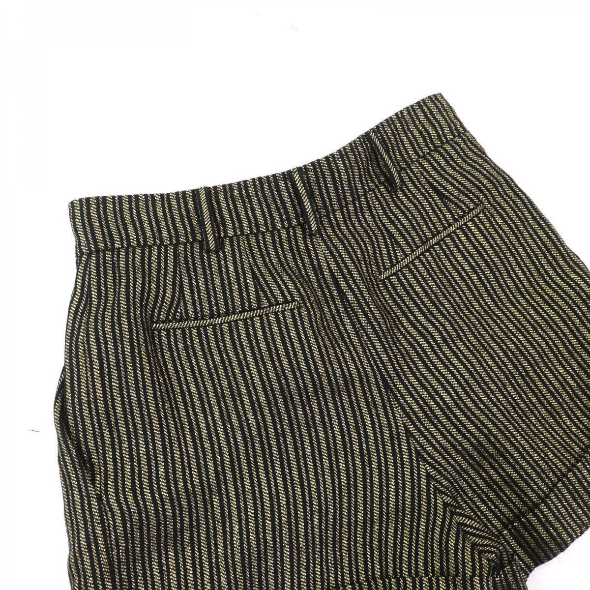 Saint Laurent Paris Shorts 600738 Linen Gold Black 40