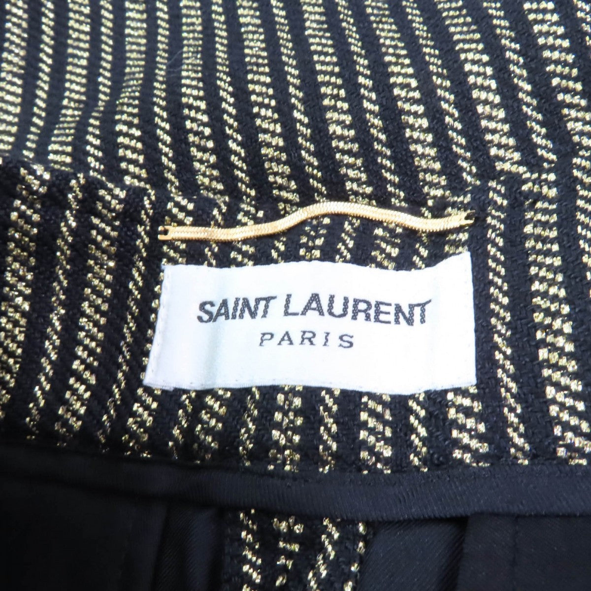 Saint Laurent Paris Shorts 600738 Linen Gold Black 40