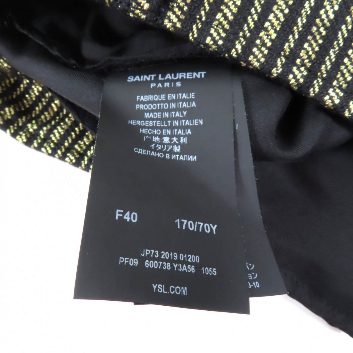 Saint Laurent Paris Shorts 600738 Linen Gold Black 40