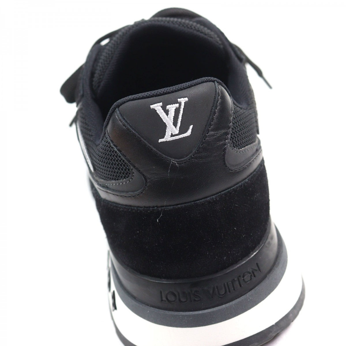Louis Vuitton Sneakers 1A9J1D Leather Black Type Runaway Line 6.5
