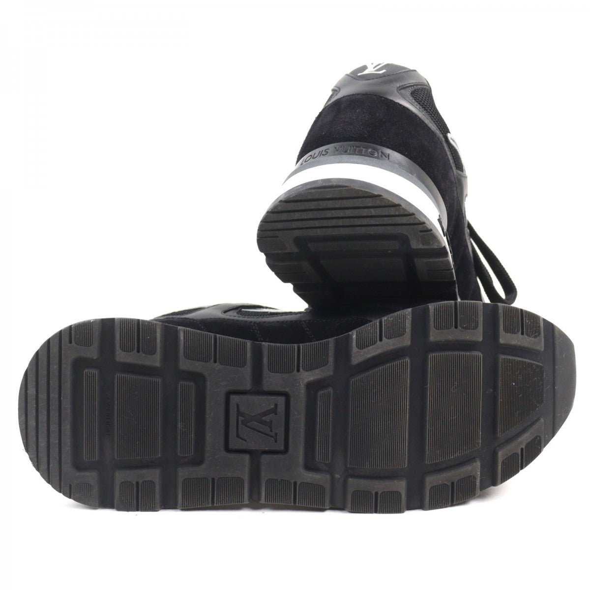Louis Vuitton Sneakers 1A9J1D Leather Black Type Runaway Line 6.5