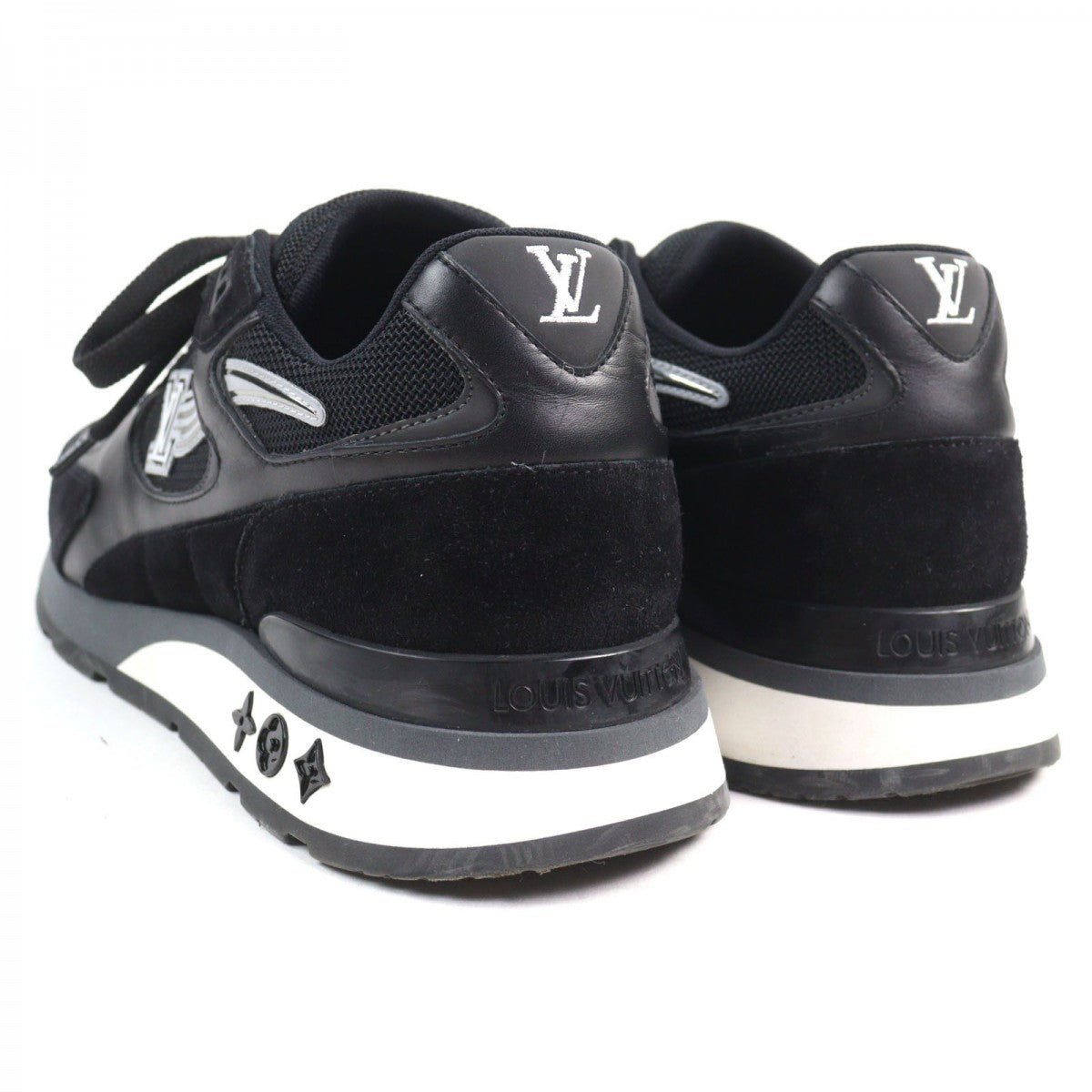 Louis Vuitton Sneakers 1A9J1D Leather Black Type Runaway Line 6.5