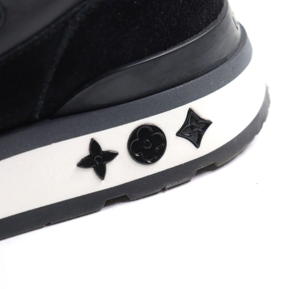 Louis Vuitton Sneakers 1A9J1D Leather Black Type Runaway Line 6.5