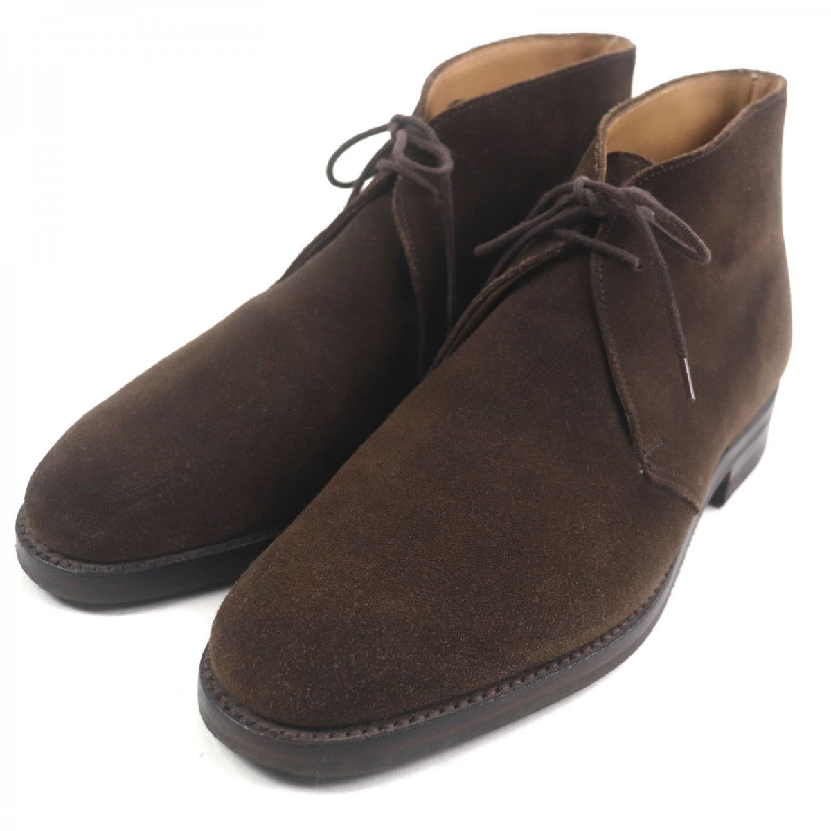 Crockett&Jones Ankle Boots 21645 Suede Leather Dark Brown Chertsey 8.5