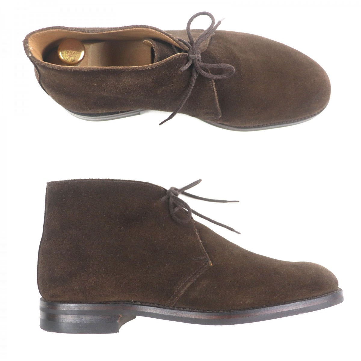 Crockett&Jones Ankle Boots 21645 Suede Leather Dark Brown Chertsey 8.5