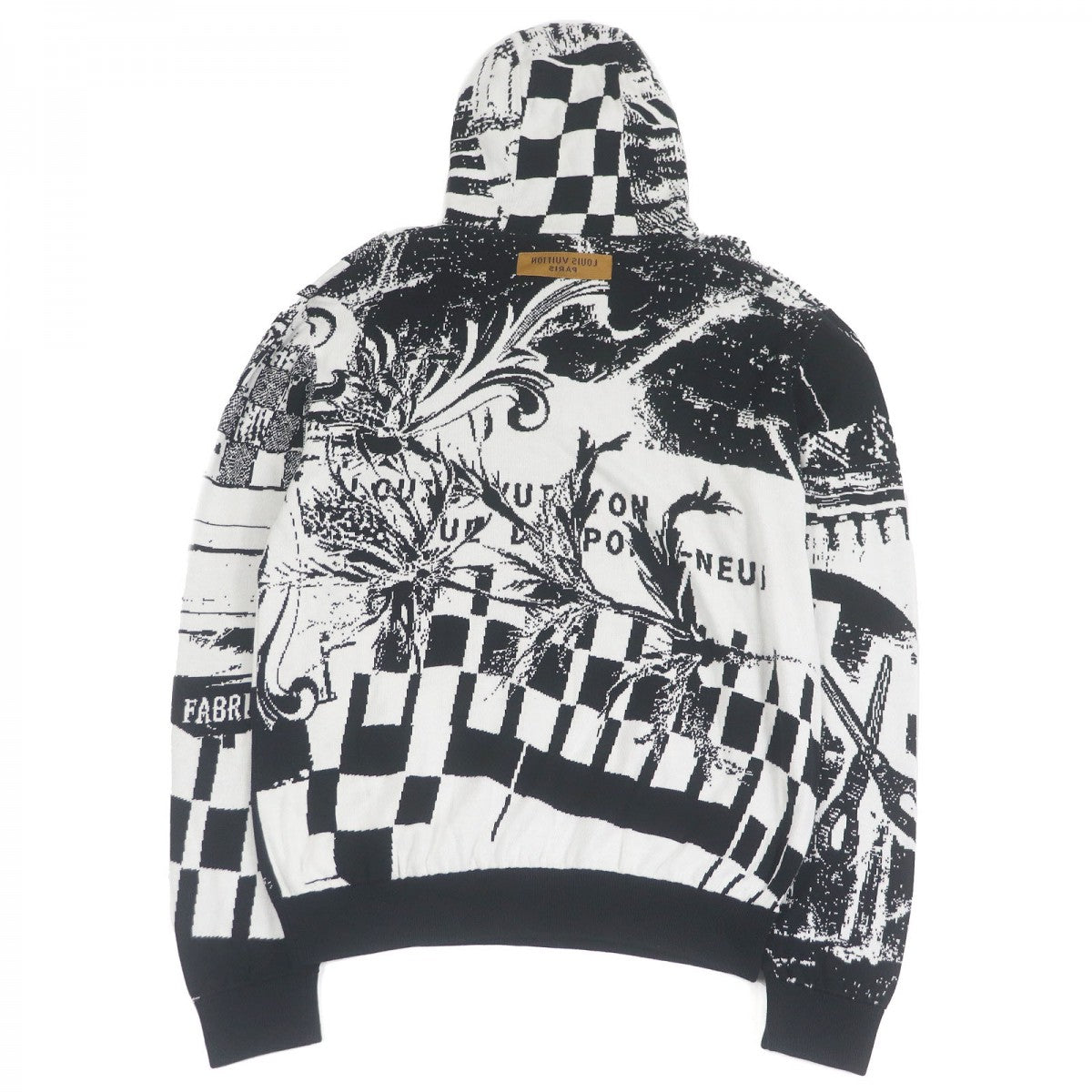 Louis Vuitton Hoodie Cotton White Black M