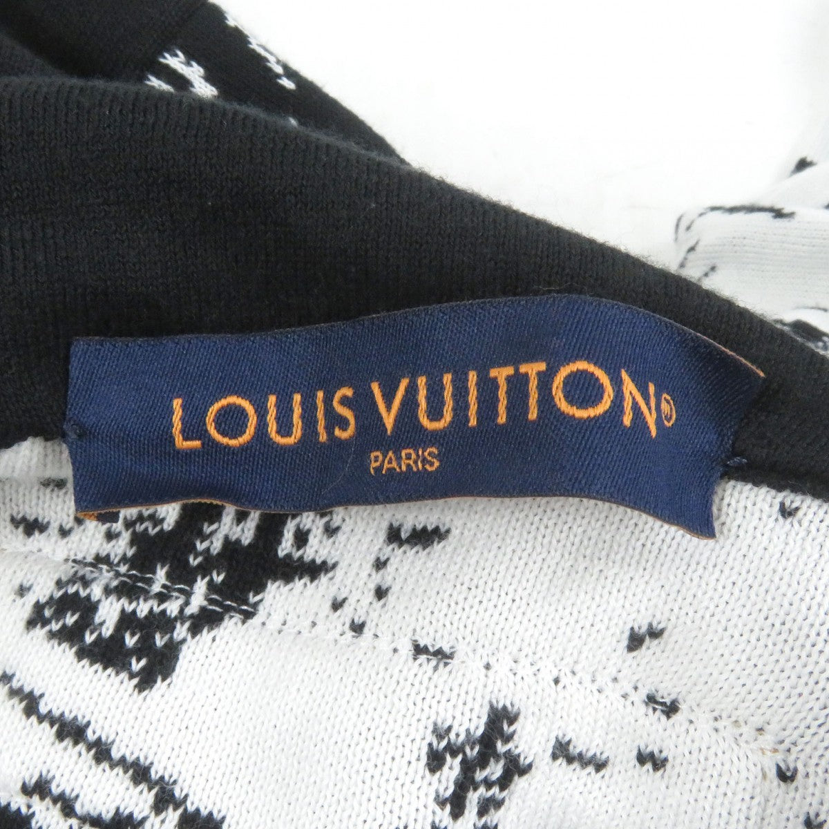 Louis Vuitton Hoodie Cotton White Black M