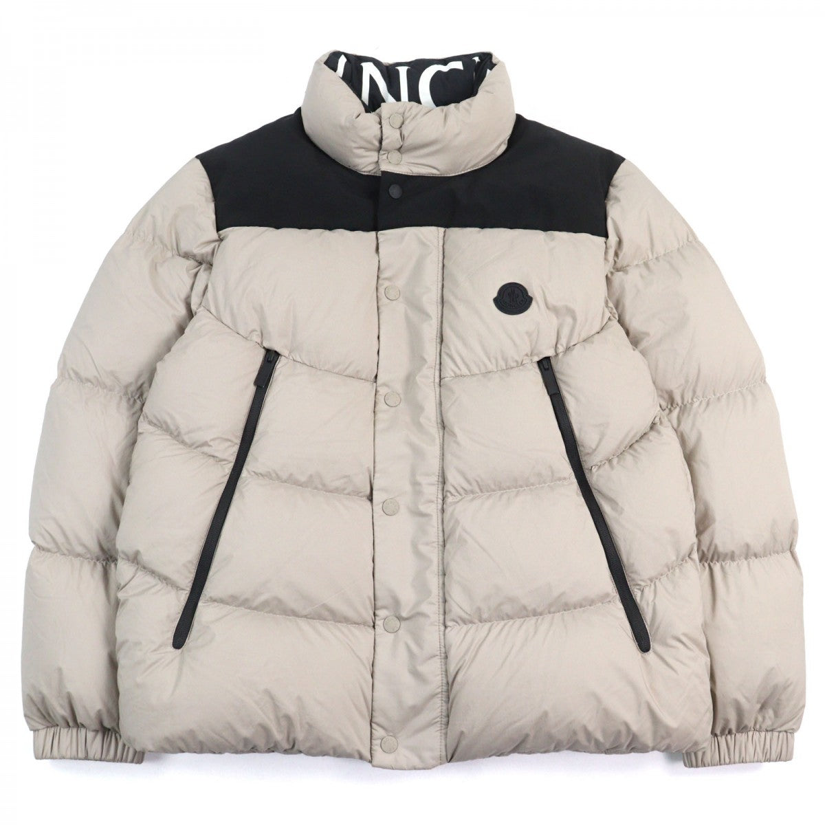 Moncler Down Jacket G20911A00033 53333 Nylon Beige Black Timsit Giubbotto 1