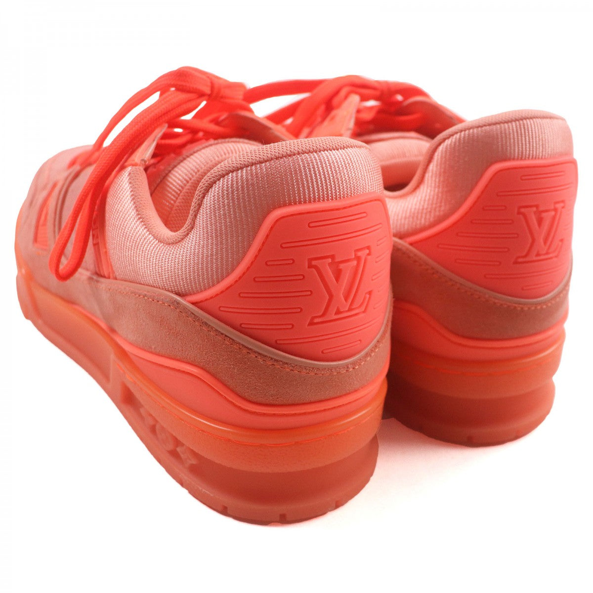 Louis Vuitton Low Cut Sneakers Suede Leather Orange Lv Trainer Line 6.5