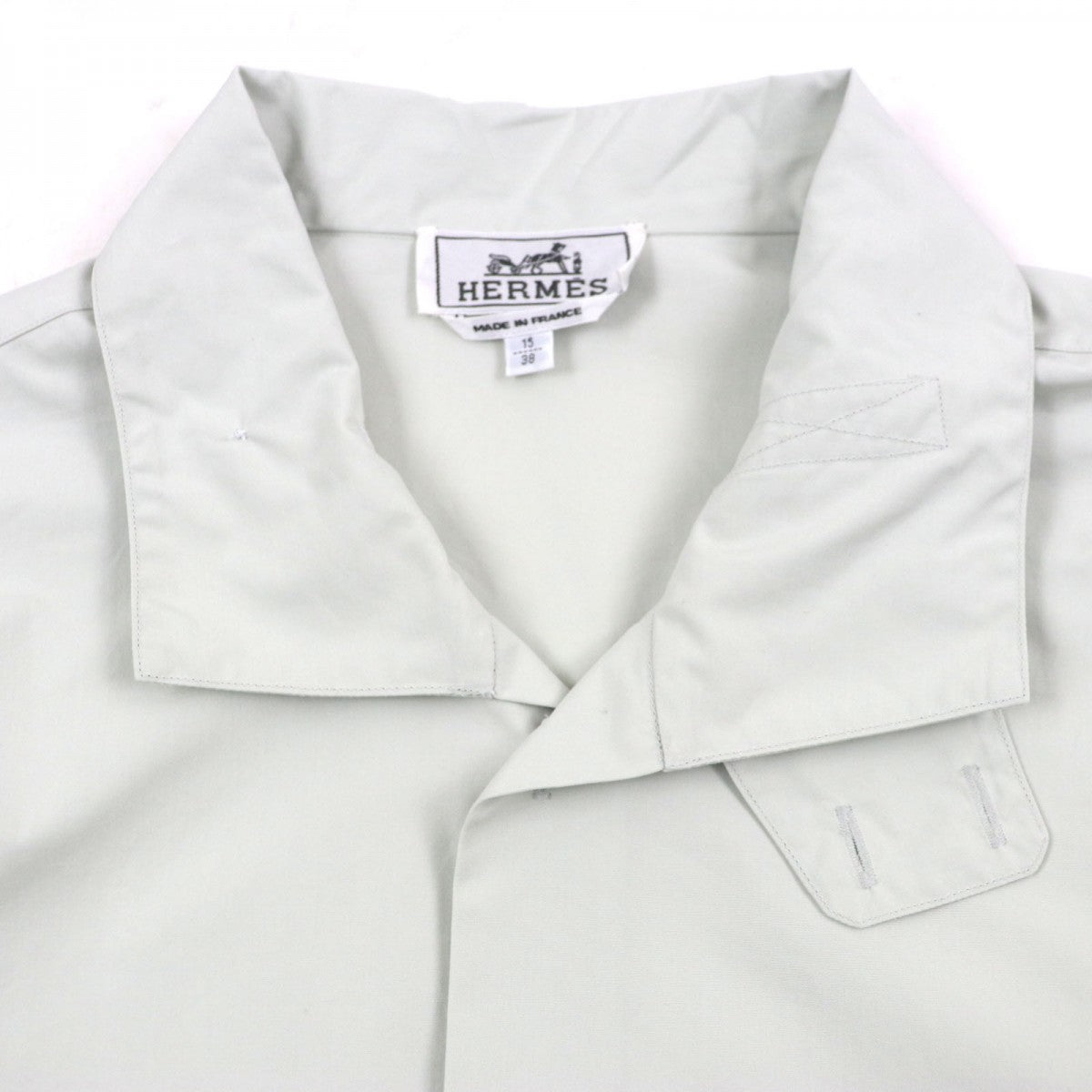Hermes Long Sleeve Shirt Cotton Light Green 38