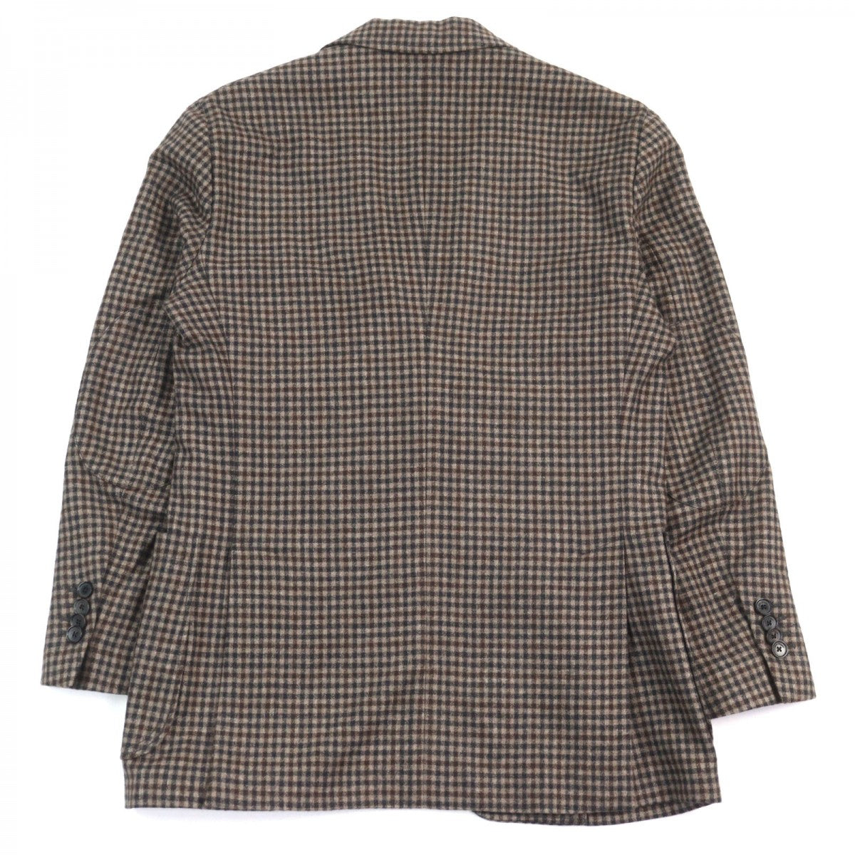 Salvatore Ferragamo Tailored Jacket Wool Brown Type Check Pattern 46-7R