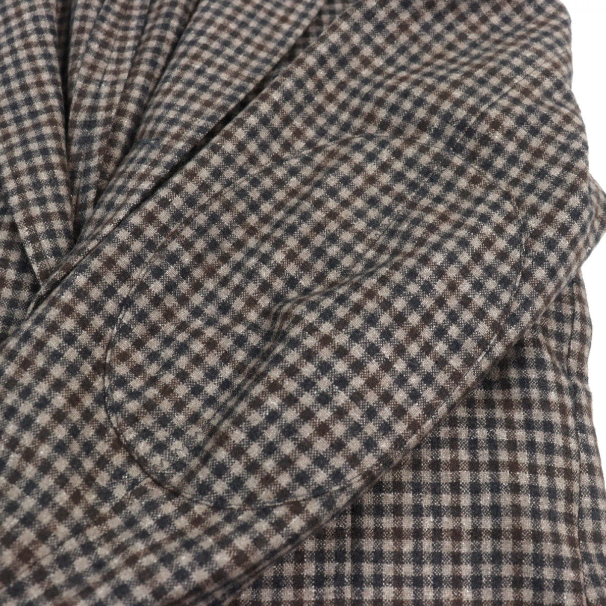 Salvatore Ferragamo Tailored Jacket Wool Brown Type Check Pattern 46-7R