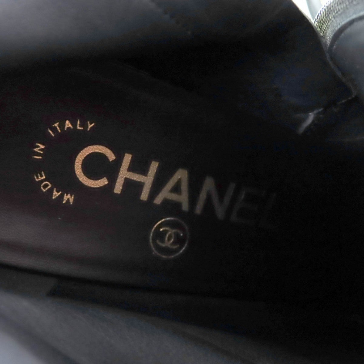Chanel Short Boots G35073 Leather Black Gold 36