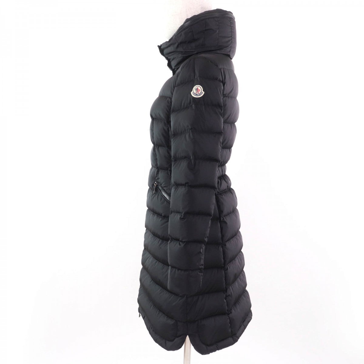 Moncler Down Coat Nylon Black Flammette Zero