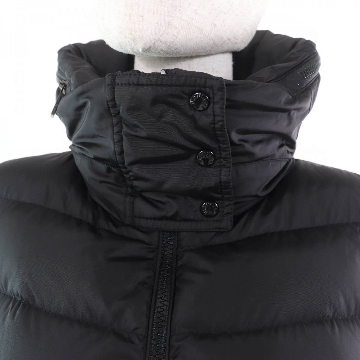 Moncler Down Coat Nylon Black Flammette Zero