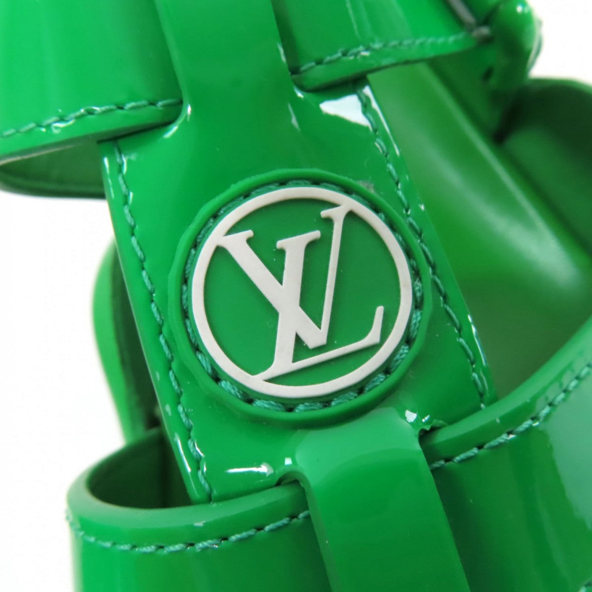 Louis Vuitton Sandals 1Ab17J Patent Leather Green Arc Light Line 36
