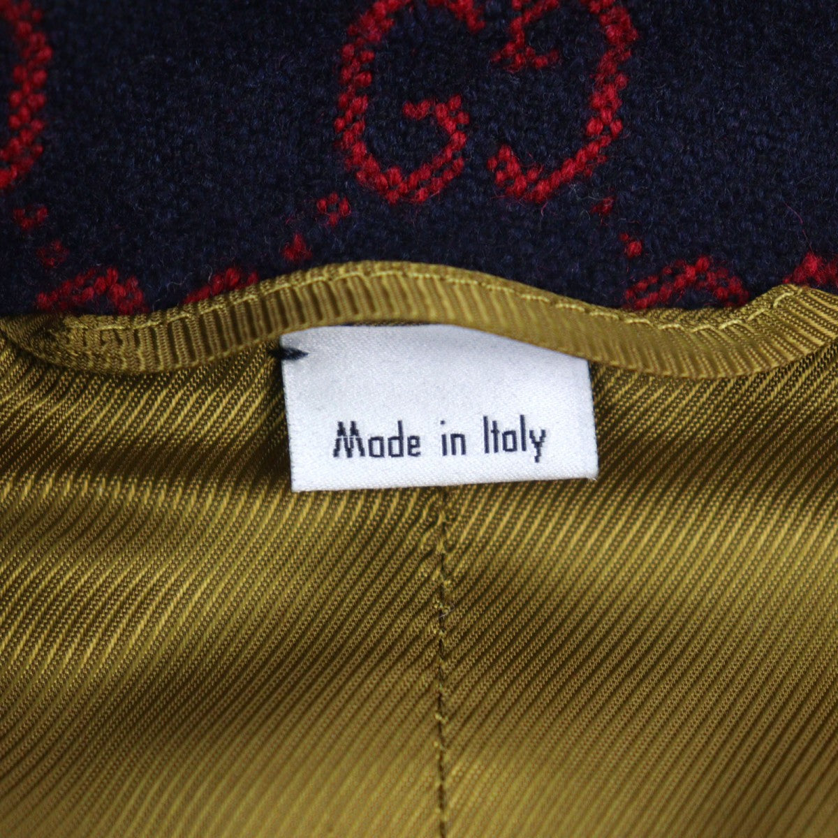 Gucci Coat 597911 Wool Navy Red 44