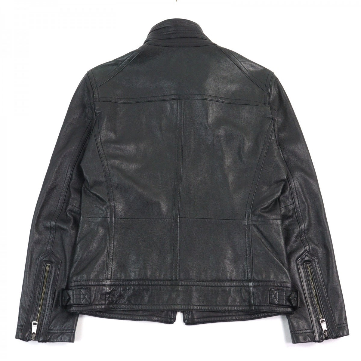 Burberry Black Label Riders Jacket D1F06-605-09 Sheep Leather Black M