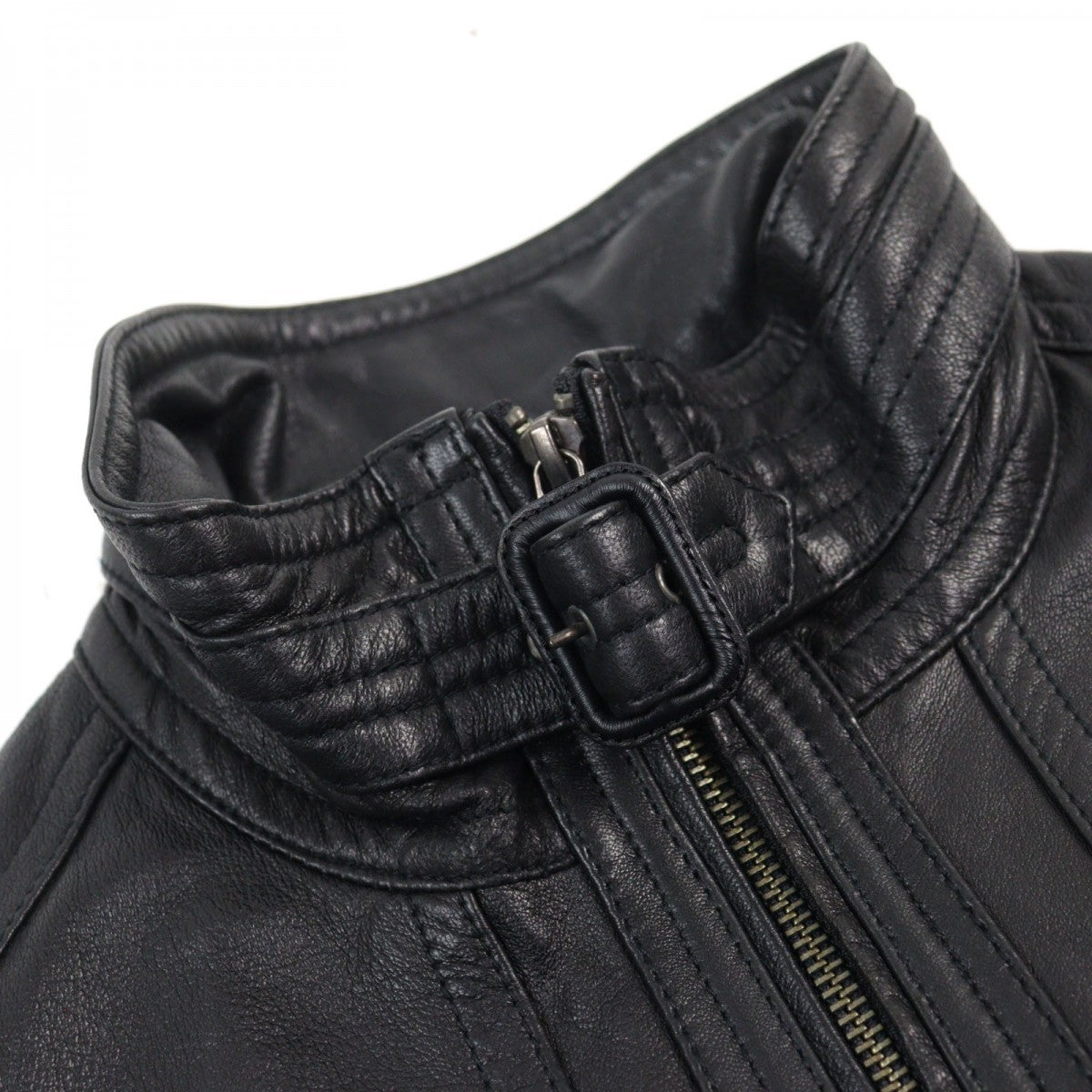 Burberry Black Label Riders Jacket D1F06-605-09 Sheep Leather Black M