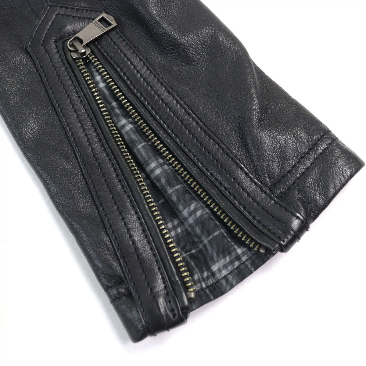 Burberry Black Label Riders Jacket D1F06-605-09 Sheep Leather Black M